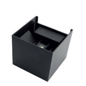 Lámpara led para pared cuadrada negra 12w