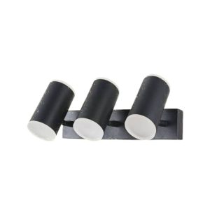 Lámpara led 3 spot negra