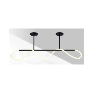 Lámpara suspendida led Manguera, metal negro  120w