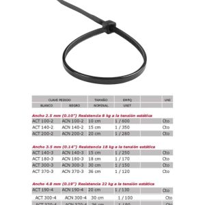 Cincho plástico negro marca Anclo