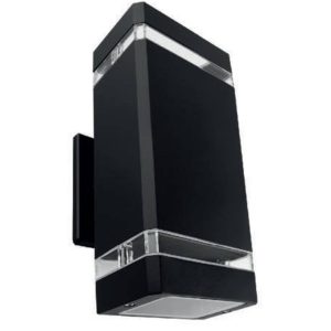 Lámpara para pared doble aro rectangular negra