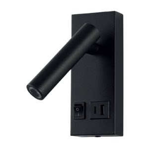 Lámpara led para pared de lectura negra 2w