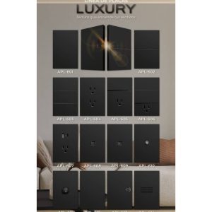 Placas, interruptores y accesorios Arlite línea Luxury Negro.