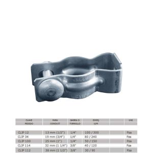 Abrazadera tipo clip galvanizada