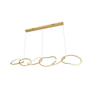 Lámpara Colgante led de 6 circulos dorados 80w