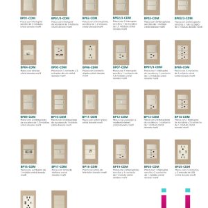 Placas, interruptores y accesorios lucek línea Cristal color Marfil.