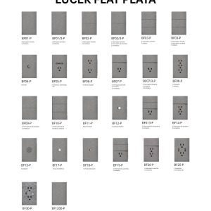 Placas, interruptores y accesorios lucek línea flat color gris
