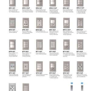 Placas, interruptores y accesorios lucek línea Cristal color Premium plata.