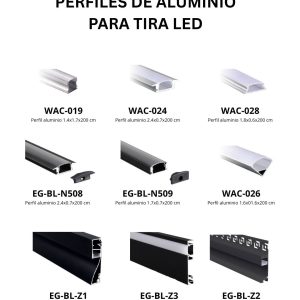 Perfiles de aluminio para tiras Led