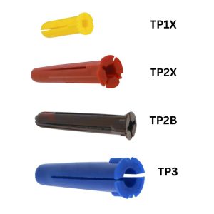 Taquete de expansión marca Thorsman (colores: amarillo, café, rojo y azul)