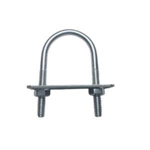 Abrazadera tipo U galvanizada con placa y tuercas