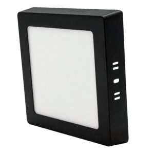 Lámpara de sobreponer LED 12w cuadrada Negro