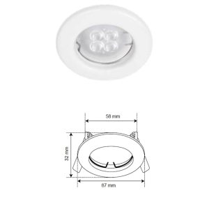 Lámpara Downlight Empotrable Compacto blanco