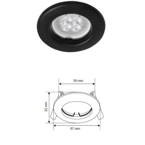 Lámpara Downlight Empotrable Compacto negro