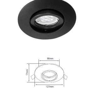 Lámpara Downlight Empotrable Dirigible negro
