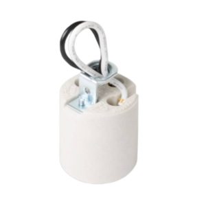 Portalámpara de Porcelana Tipo E27 con Cables